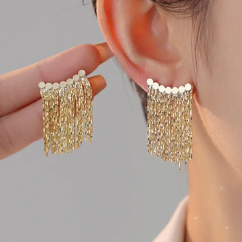 18K Plated Retro Tassel Earrings