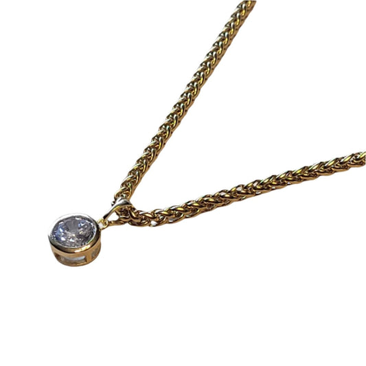 18kt Gold Plated Cubic Zirconia Necklace.