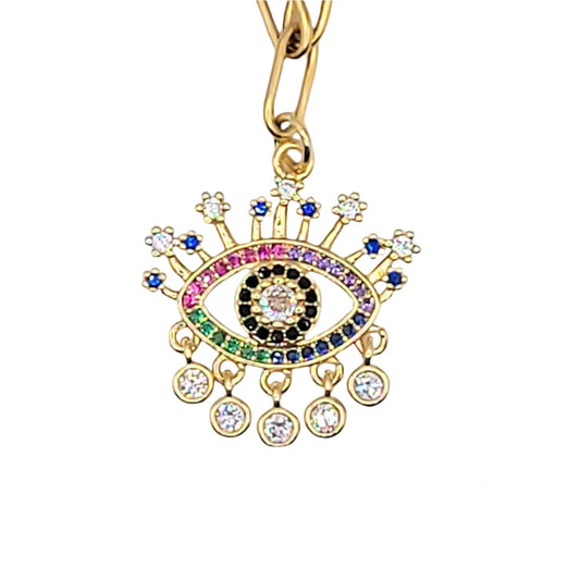 18kt Gold Plated Evil Eye Necklace.