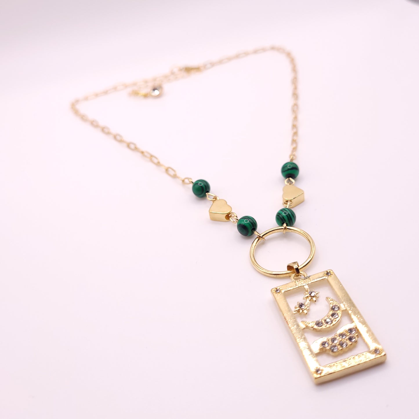 The Moon TAROT Card Paperclip Necklace